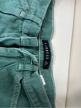Lioness Straight Leg Jeans in Teal Green